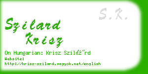 szilard krisz business card